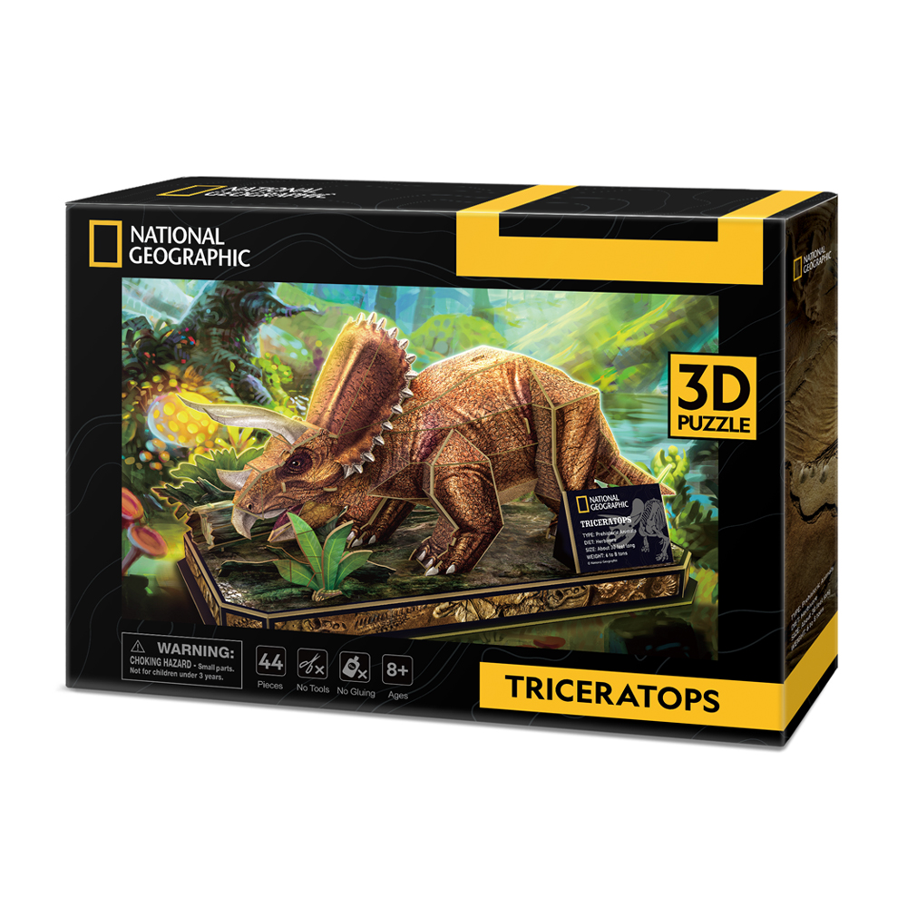 CubicFun National Geographic Dino Triceratops 3D Construction Puzzle (DS1052h)