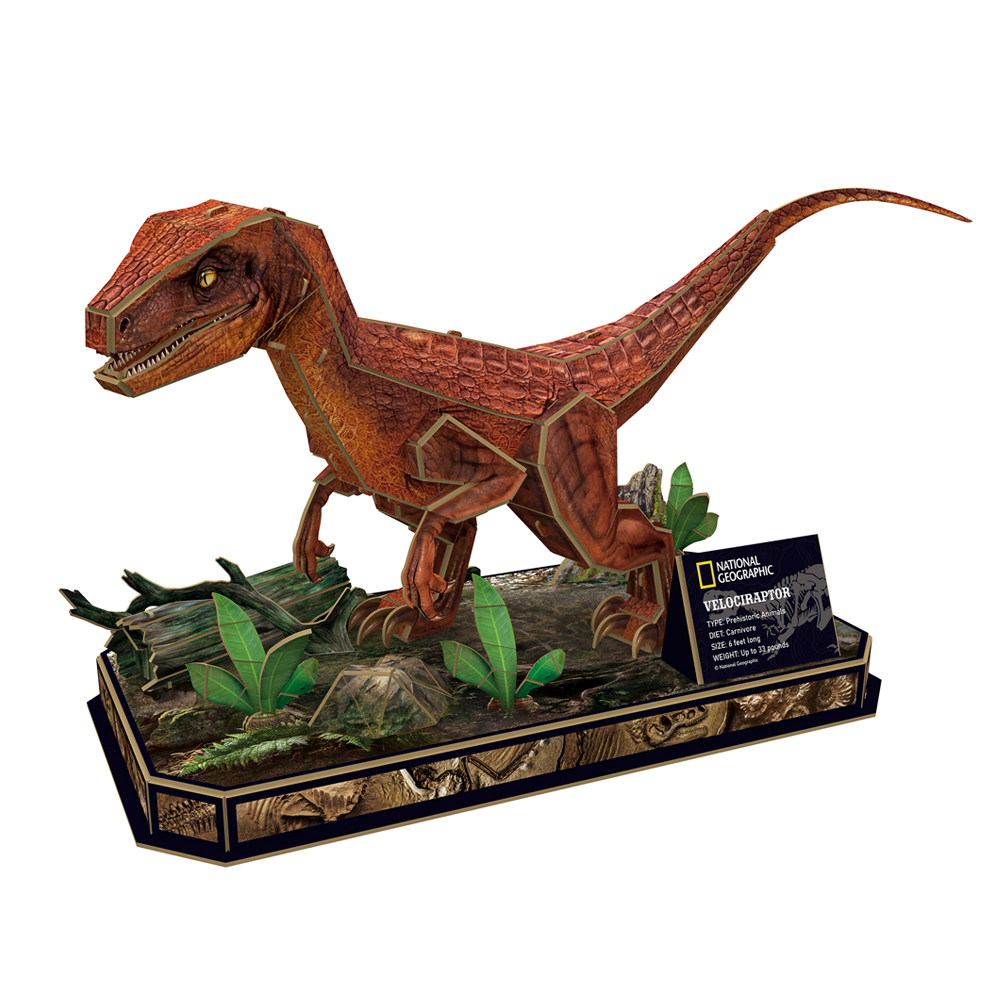 Трехмерная головоломка-конструктор CubicFun National Geographic Dino Велоцираптор (DS1053h)