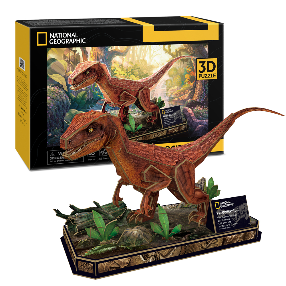 Трехмерная головоломка-конструктор CubicFun National Geographic Dino Велоцираптор (DS1053h)