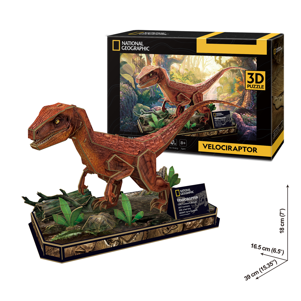 Трехмерная головоломка-конструктор CubicFun National Geographic Dino Велоцираптор (DS1053h)