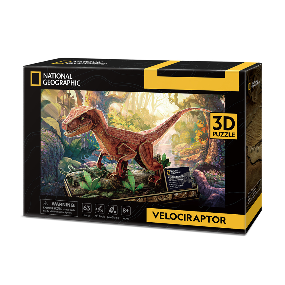 Трехмерная головоломка-конструктор CubicFun National Geographic Dino Велоцираптор (DS1053h)