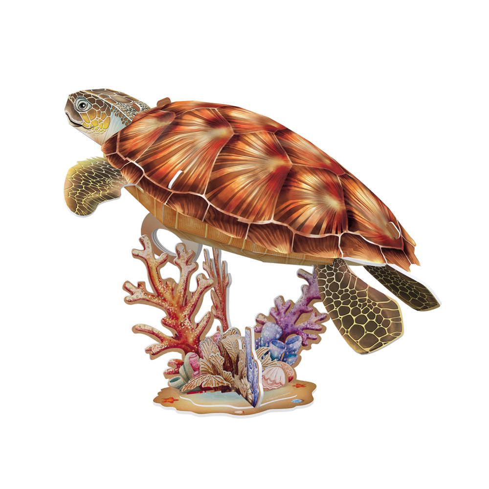 CubicFun 3D Construction Puzzle Endangered Animals Sea Turtle (DS1080h)