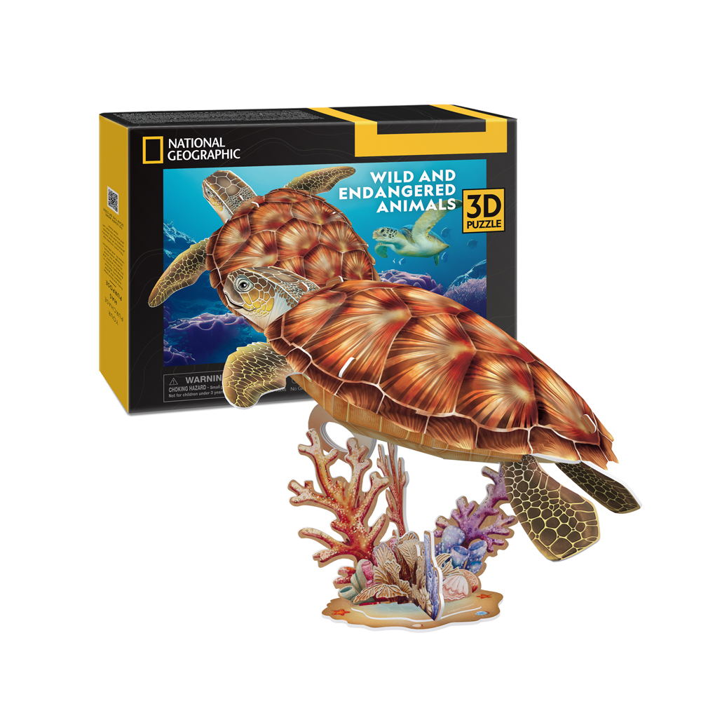 CubicFun 3D Construction Puzzle Endangered Animals Sea Turtle (DS1080h)