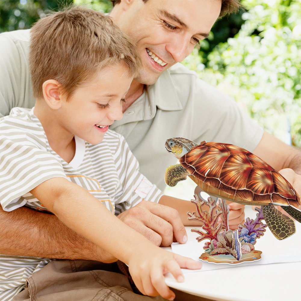 CubicFun 3D Construction Puzzle Endangered Animals Sea Turtle (DS1080h)