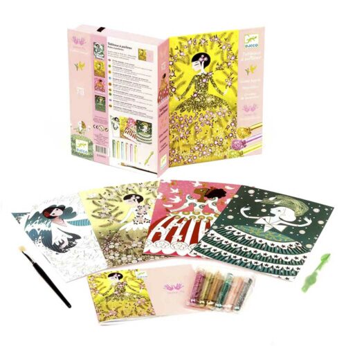 Художній комплект DJECO малювання блискітками Блискучі наряди (DJ09500)