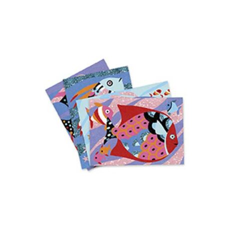 Художественный комплект DJECO рисование цветным песком и блестками Радужные рыбки (DJ08661)