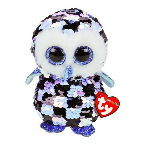 М&#8217;яка іграшка TY FLIPPABLES Блакитна сова Topper 15 см (36348)