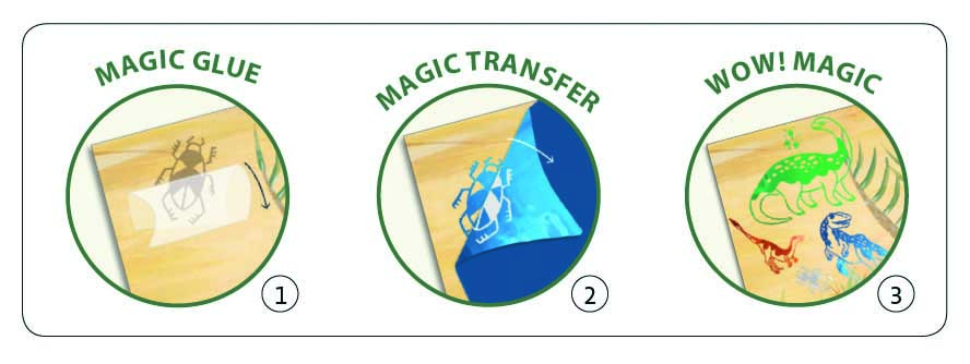 Художественные патчи металлизированные DJECO Динозавры (DJ09463)