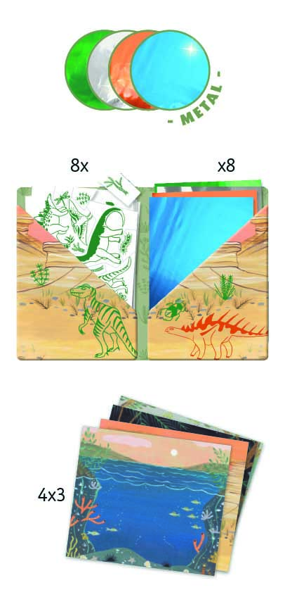 Художественные патчи металлизированные DJECO Динозавры (DJ09463)