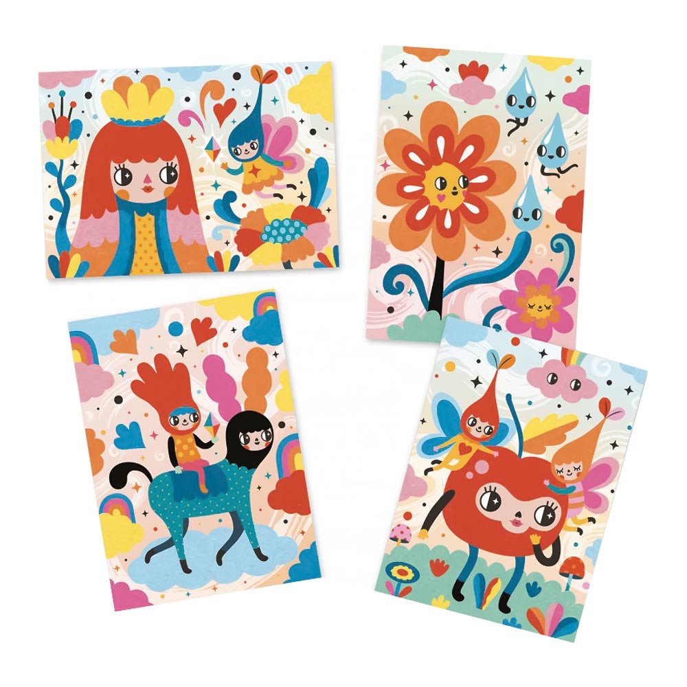 Художественный комплект рисование цветным песком DJECO Восхитительно мило (DJ08678)