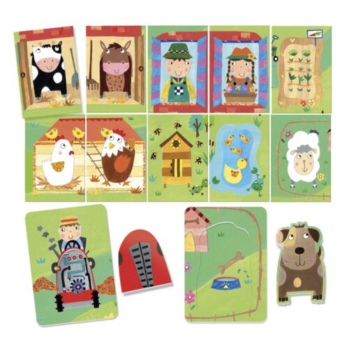 Карточки-игра Монтессори Headu «Ферма и ее обитатели» (MU24001)