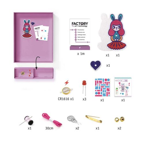 DJECO Creativity Kit Brooch Bunny Girl Factory E-textil (DJ09320)