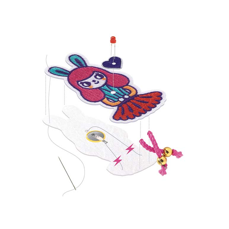 DJECO Creativity Kit Brooch Bunny Girl Factory E-textil (DJ09320)