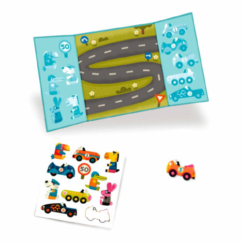 Набір для творчості DJECO з наліпками Автомобілі що переміщуються(DJ09073)