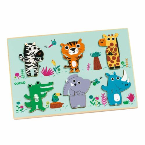 Пазл деревянный DJECO с составляющими Кроко и друзья (DJ01258)