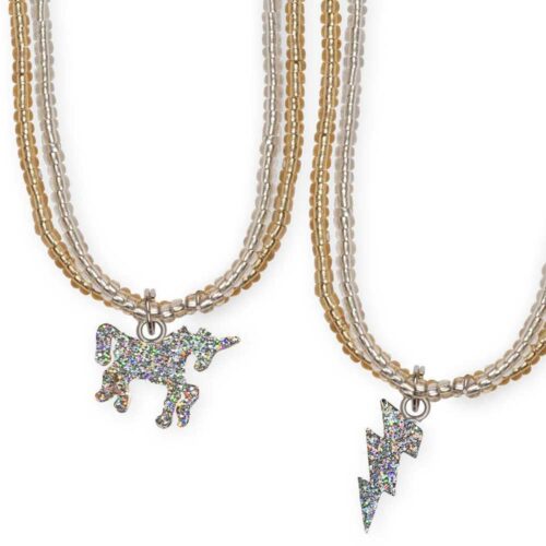 Блискуче намисто Great Pretenders з єдинорогом і блискавкою (86119)