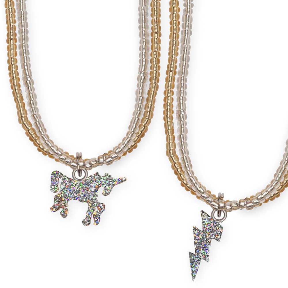 Блискуче намисто Great Pretenders з єдинорогом і блискавкою (86119)