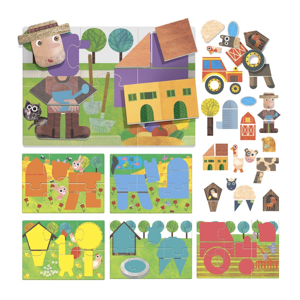 Тактильная игра Headu Монтессори «Формы и контуры» (MU25374)