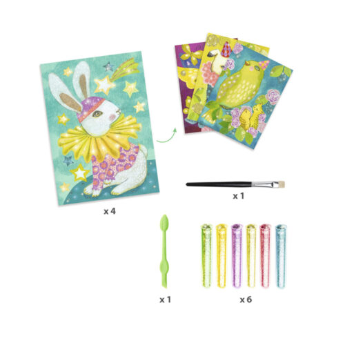 Художественный комплект рисования цветным песком DJECO Волшебный карнавал (DJ09524)