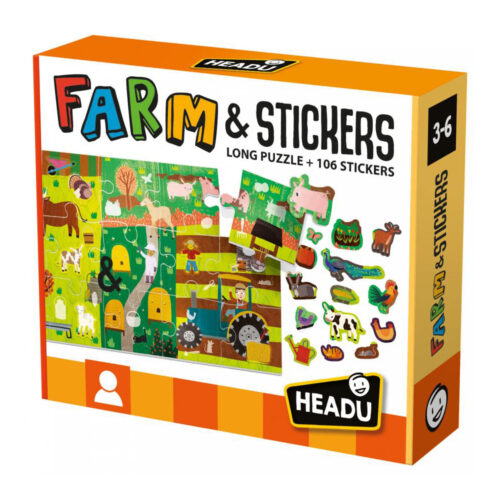 Розвиваючий пазл з наліпками HEADU Ферма (MU24926)