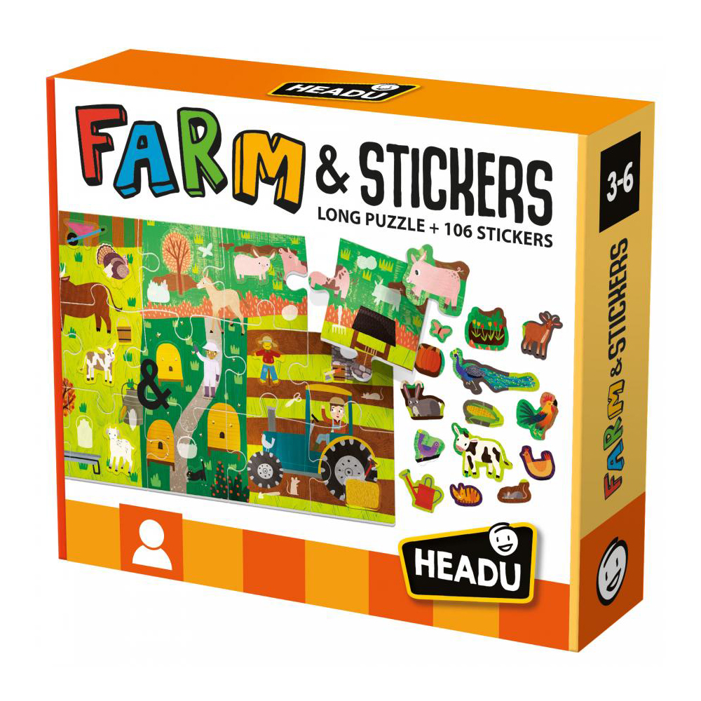 Розвиваючий пазл з наліпками HEADU Ферма (MU24926)