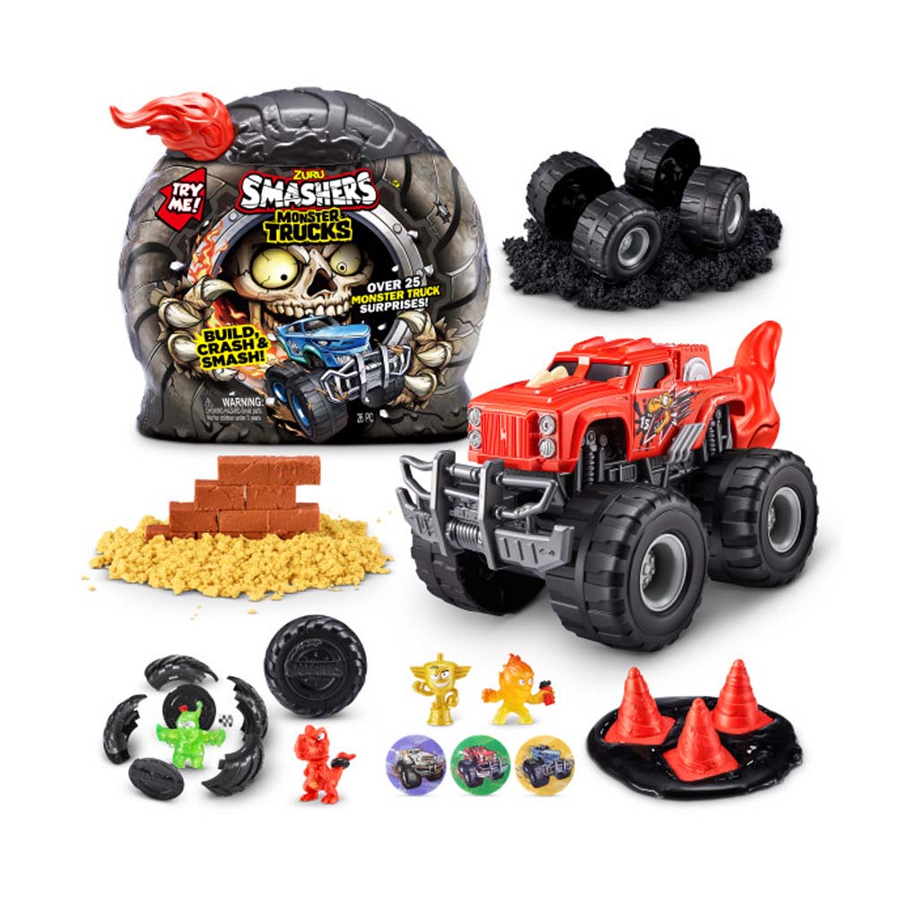 Игрушка в наборе с аксессуарами SMASHERS Monster Wheels ДИНО ТРЕК (74103A)