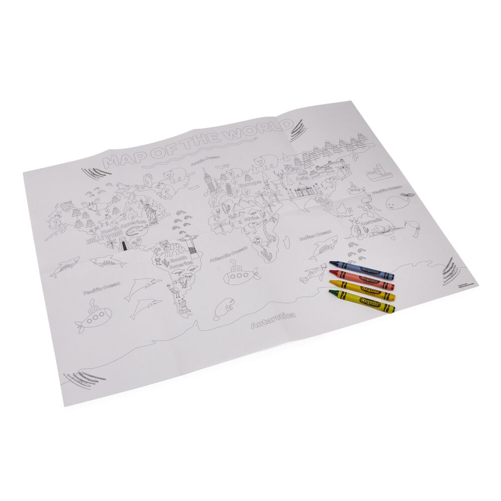 Coloring Book Crayola “World Map: Around the World” with crayons (15693)