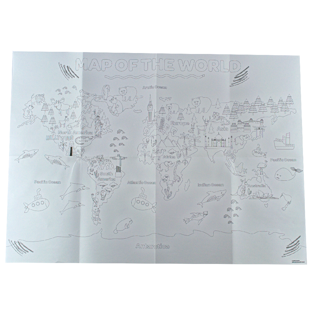 Coloring Book Crayola “World Map: Around the World” with crayons (15693)