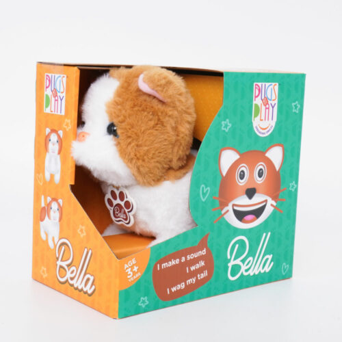 Pugs at Play Interactive Toy White and brown kitten “BELLA” (ST-PAP07)