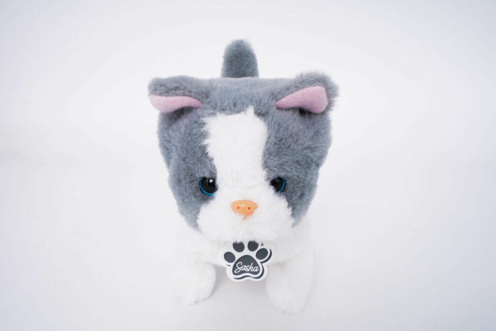 Pugs at Play Interactive Toy Gray and white kitten “SASHA” (ST-PAP08)