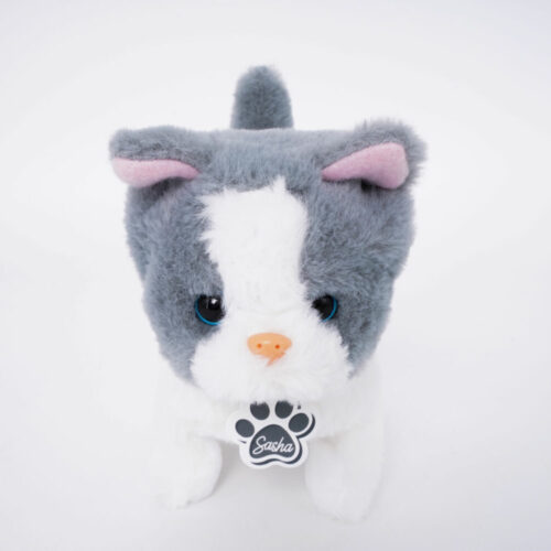 Pugs at Play Interactive Toy Gray and white kitten “SASHA” (ST-PAP08)