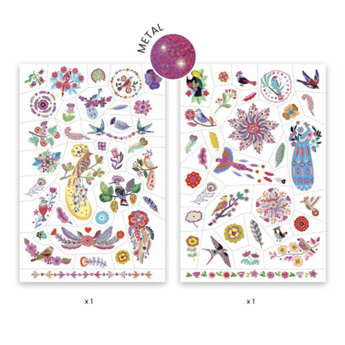 Набор наклеек на тело DJECO Яркие птички (DJ09615)