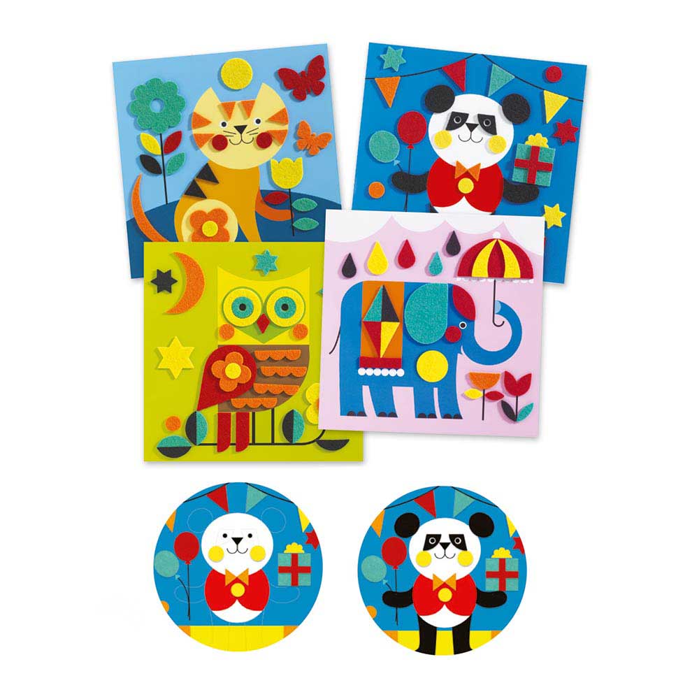 Художественный комплект аппликация DJECO Мягкие существа (DJ09863)