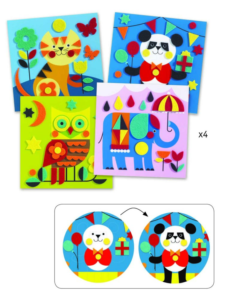 Художественный комплект аппликация DJECO Мягкие существа (DJ09863)