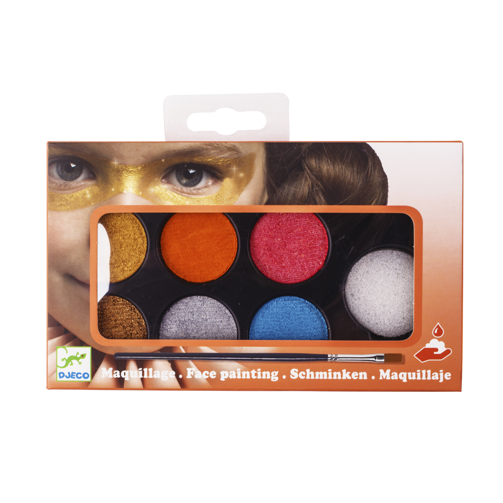 Грим для обличчя DJECO палітра 6 кольорів Металік (DJ09232)