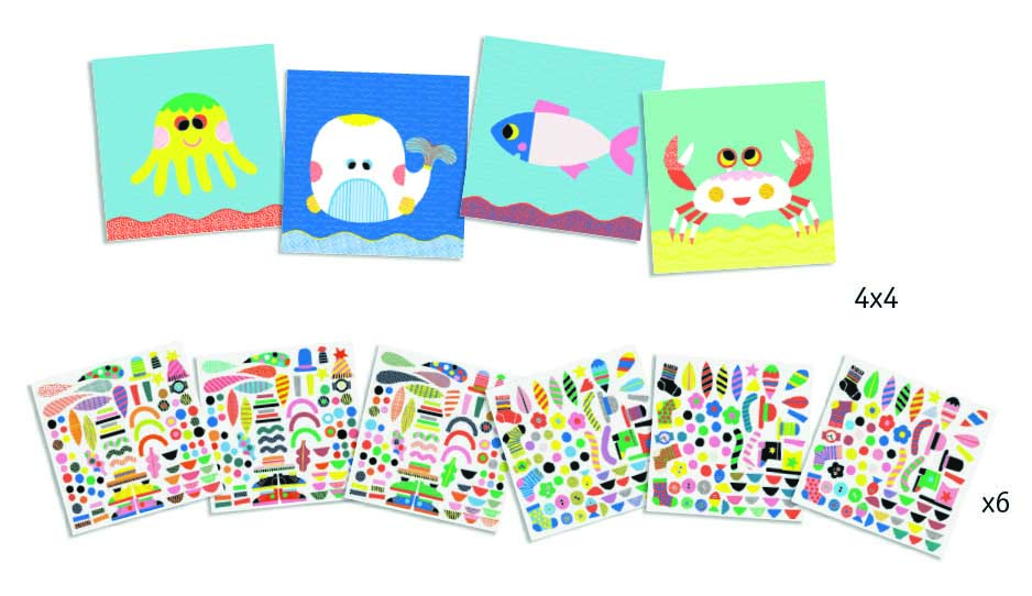 Художественный комплект DJECO с наклейками Маринс (DJ08931)