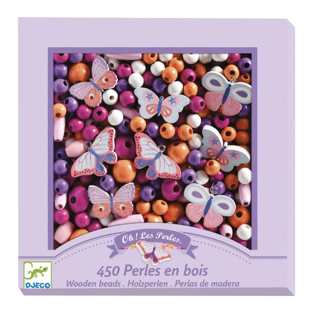 DJECO Wooden Bead Creativity Kit Butterflies (DJ09810)