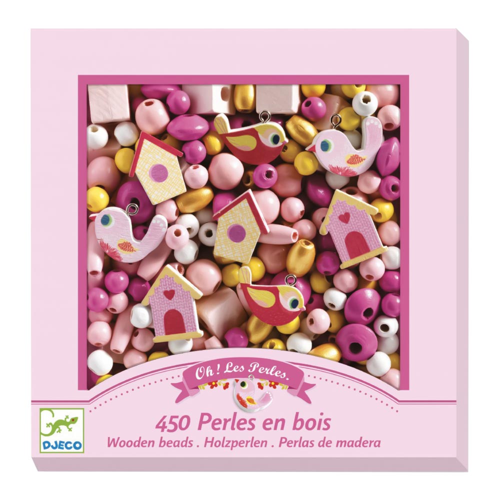 Набір для творчості DJECO з дерев&#8217;яними намистинами Пташки (DJ09809)