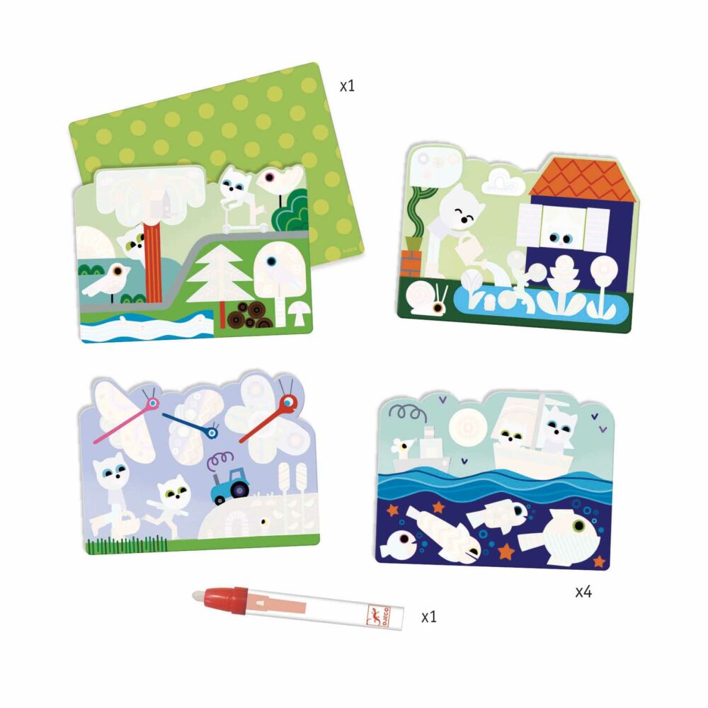 Художественный комплект DJECO для рисования водой Что спрятано в саду (DJ09063)