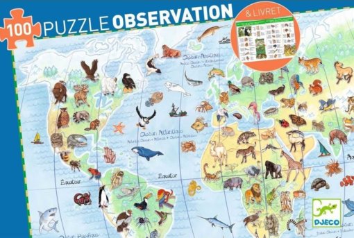 Puzzle DJECO 100 Animal World (DJ07420)