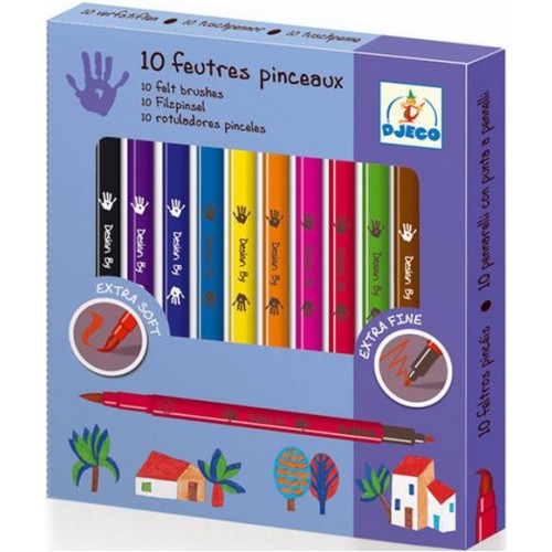 DJECO felt-tip brush set, double-sided Classic (DJ08800)