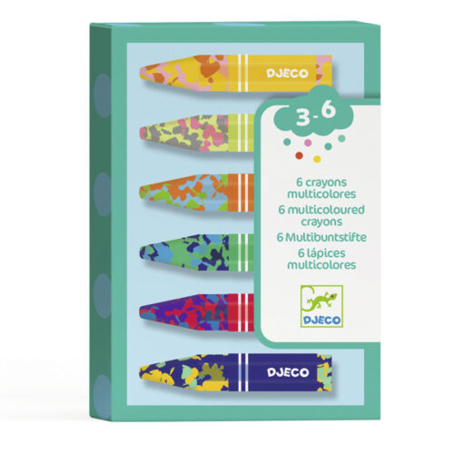 Набор из 6 разноцветных восковых карандашей DJECO (DJ09006)