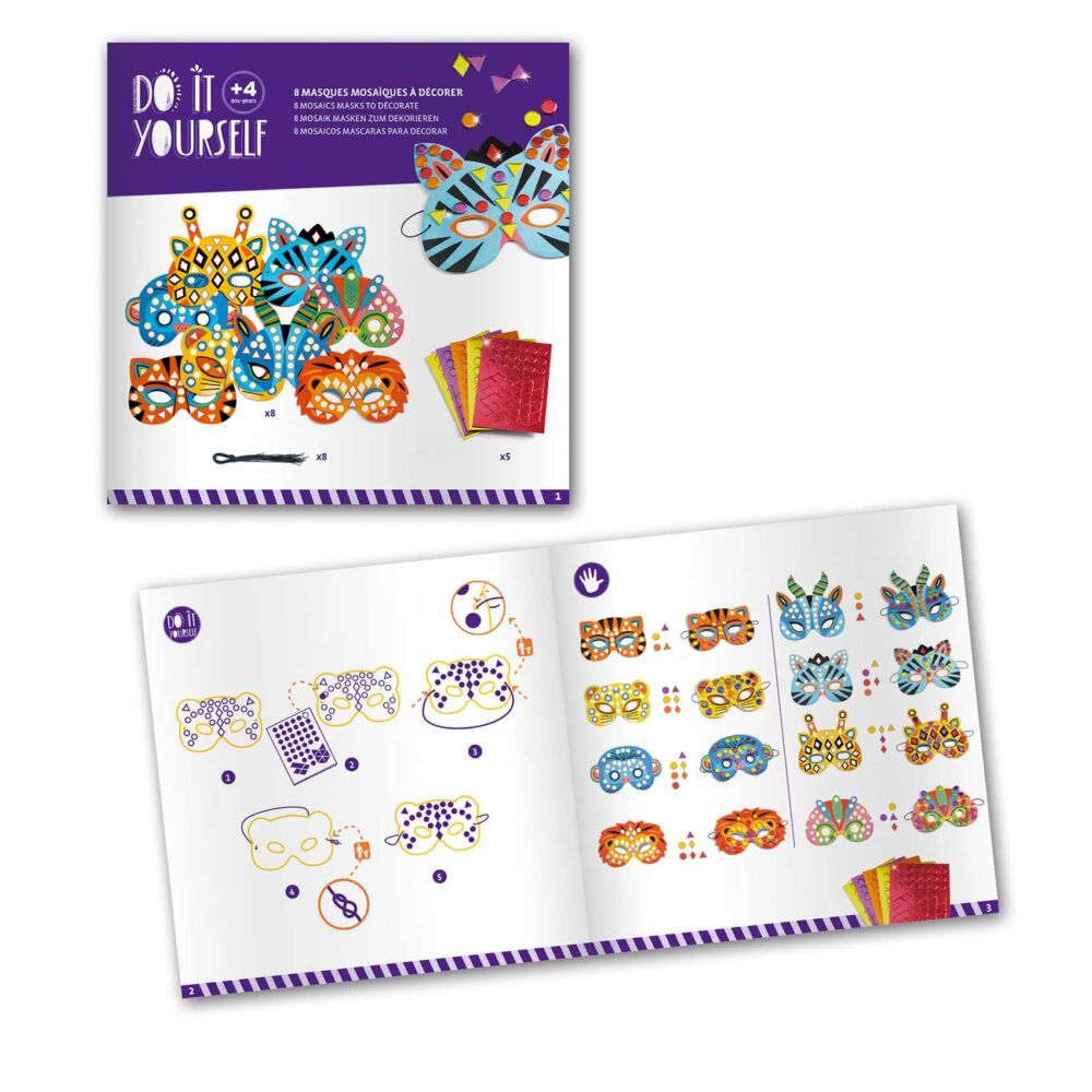 Маски с мозаикой DJECO Сделай сам Животные (DJ07900)