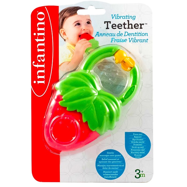 Teether INFANTINO with vibration Strawberry (216429I)